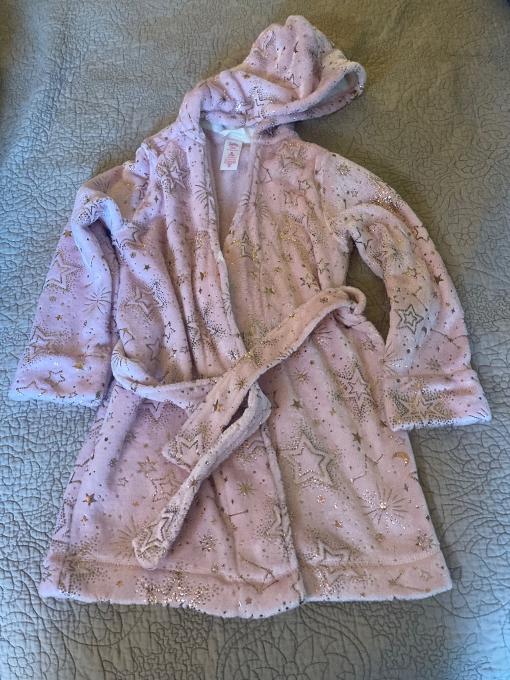 Girls Tie front fuzzy robe 7/8